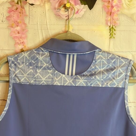 Adidas Sleeveless Golf Button Up Collar Top Large - Picture 7 of 9